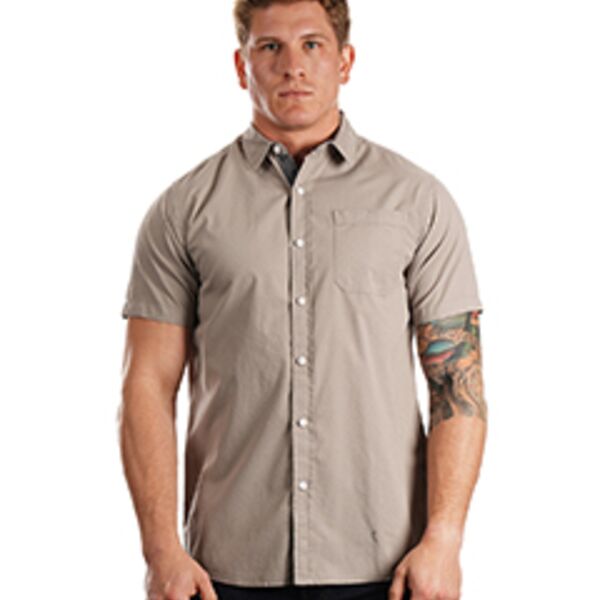 Men's Peached Poplin Short Sleeve Woven Shirt Thumbnail